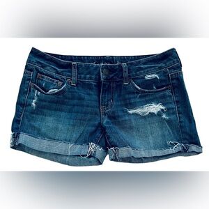 American Eagle Cut Off Jean Shorts Women’s Blue 4 Denim Stretch